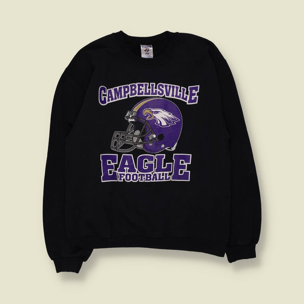 1990s | Campbellsville Eagle Football Sweatshirt | Black - S