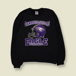 1990s | Campbellsville Eagle Football Sweatshirt | Black - S