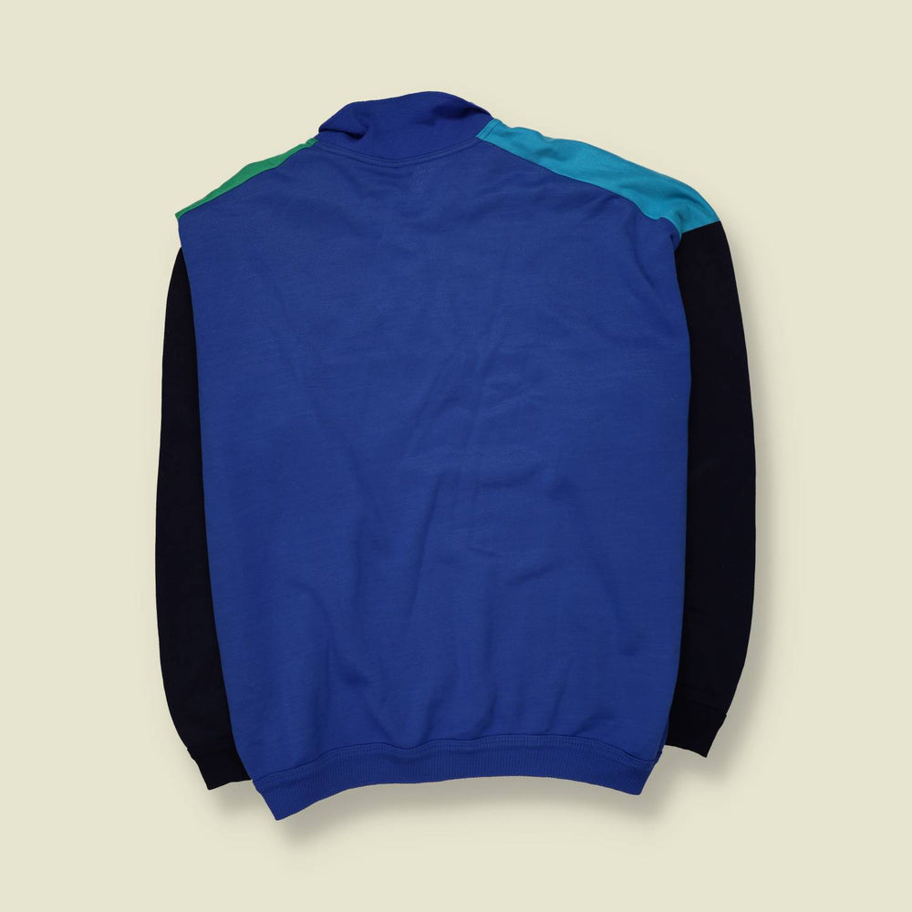 1980s | Puma | Long Sleeve Sweater | Blue/Green Stripe - 5XL