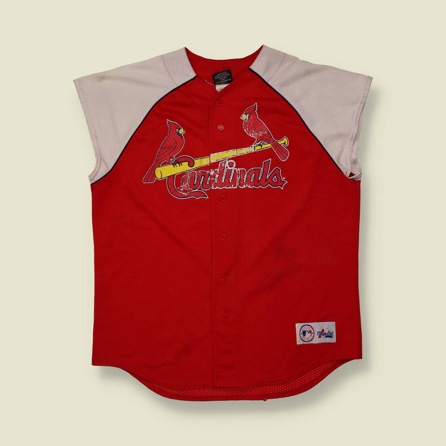 1990s | Majestic | St Louis Cardinals Baseball Jersey | Red/Grey - XXL
