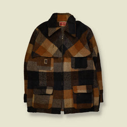 1960s | Regent | Plaid Hunting Jacket | Brown, Black & Tan - L