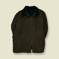 1960s | Wool Zip Coat | Brown - 4XL