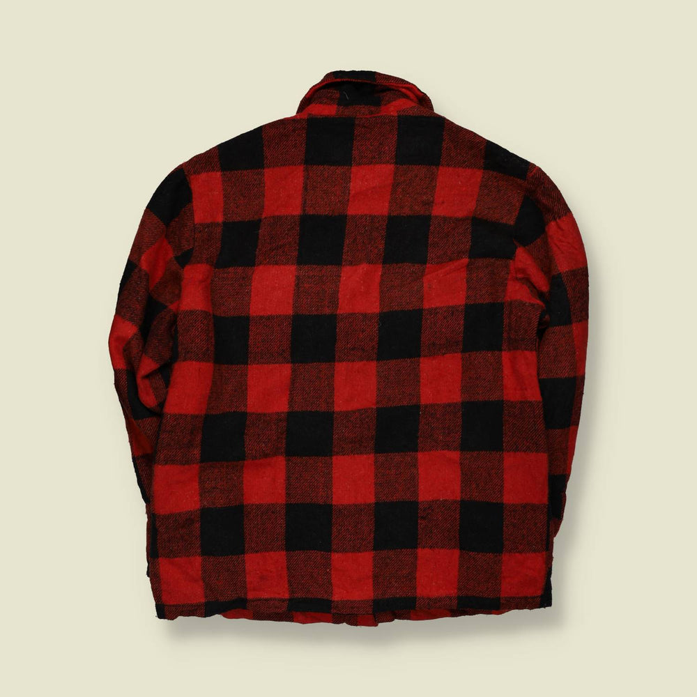 1970s | Sears | Buffalo Plaid Lumberjack Jacket | Red & Black - M