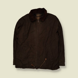 1980s | Outdoor Cord Collar Jacket | Brown - XL