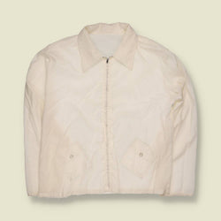 1960s | Paper Thin Nylon Zip Jacket | Cream - S