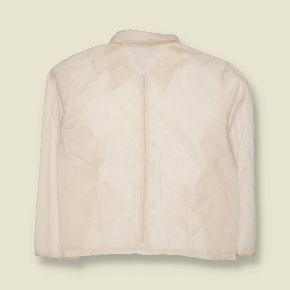 1960s | Paper Thin Nylon Zip Jacket | Cream - S