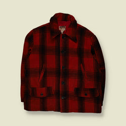 1950s | Skagway Sportswear | Plaid Mackinaw Jacket | Red & Black - XXL