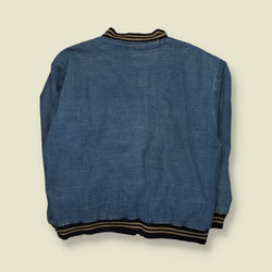 1990s | Circle D | Denim Varsity Jacket | Blue - 4XL