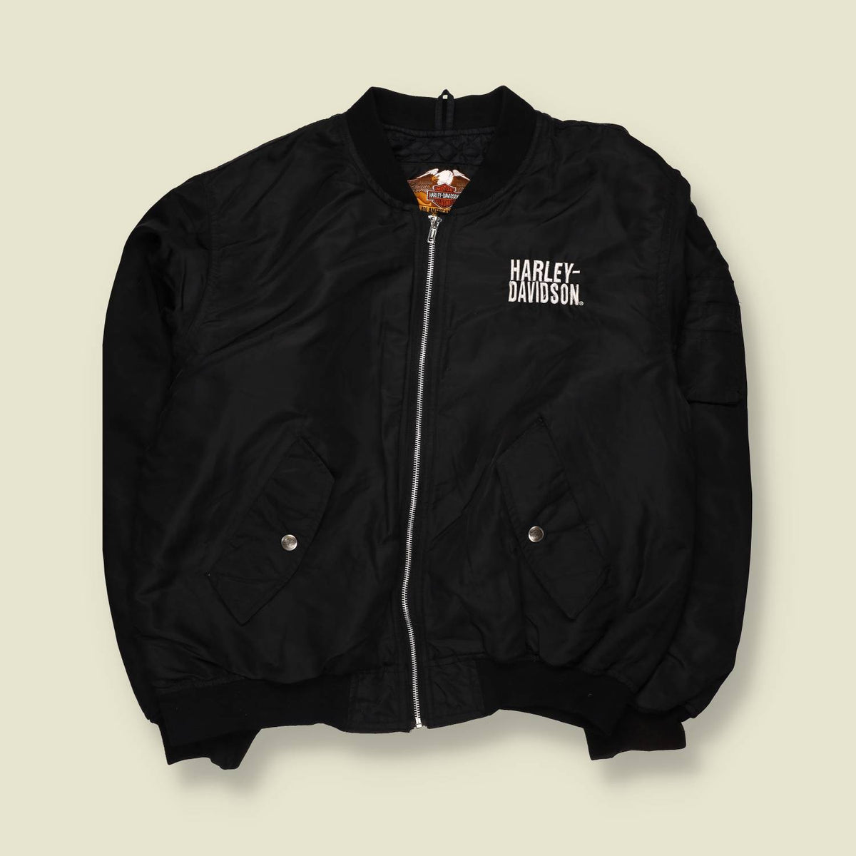 1990s | Harley-Davidson | Bomber Jacket | Black - 3XL
