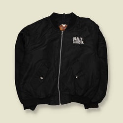 1990s | Harley-Davidson | Bomber Jacket | Black - 3XL