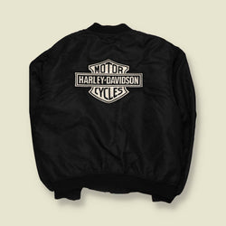 1990s | Harley-Davidson | Bomber Jacket | Black - 3XL
