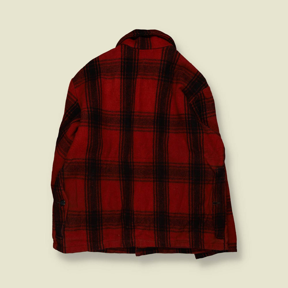 1950s | Skagway Sportswear | Plaid Mackinaw Jacket | Red & Black - XXL