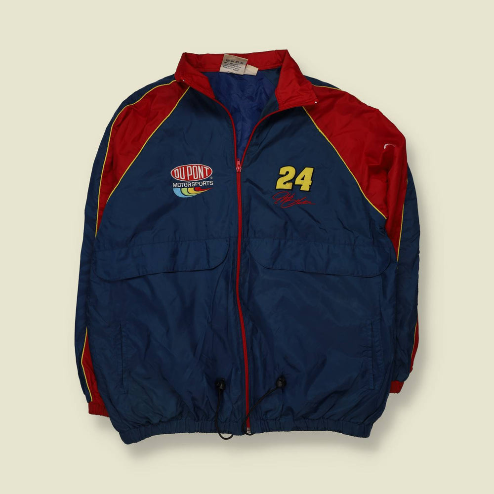 1990s | DuPont Motorsports | NASCAR Nylon Racing Jacket | Navy & Red - XL