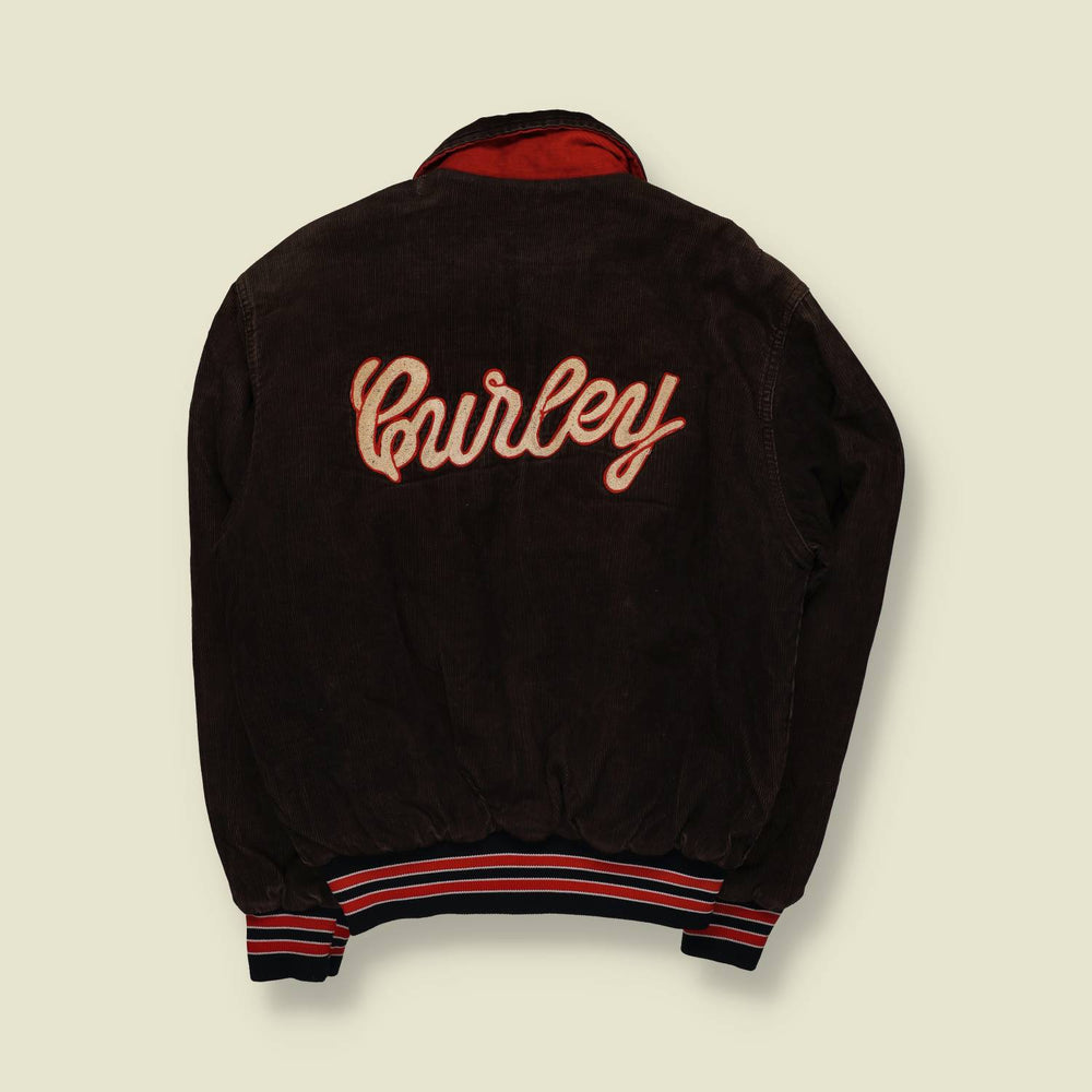 1960s | Rennoc | Corduroy Varsity Jacket | Brown & Red - L
