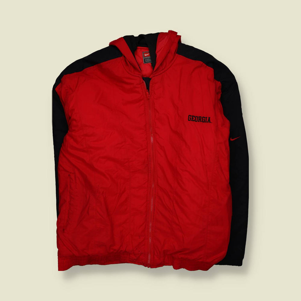 1990s | Nike | Georgia Hooded Jacket | Red & Black - S