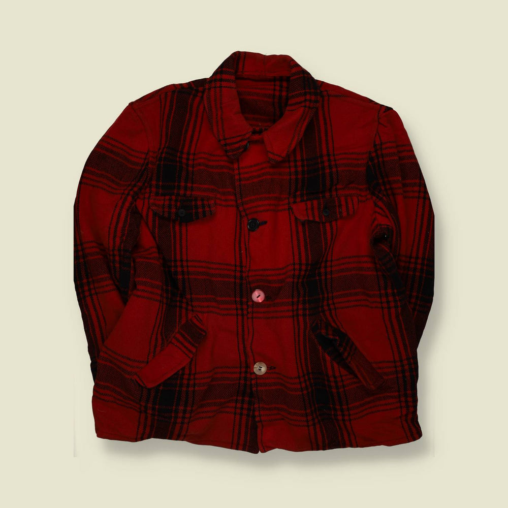 1930s | Plaid Mackinaw Jacket | Red & Black - 3XL