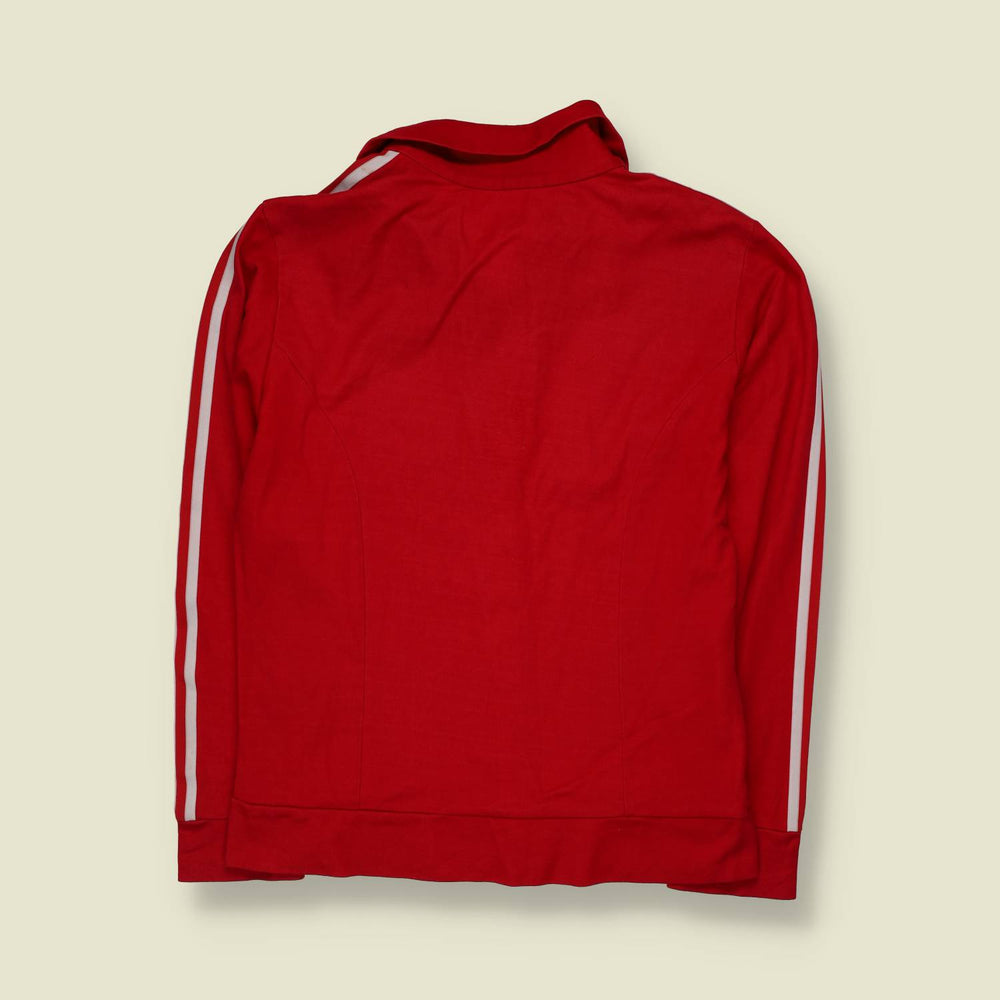 1970s | Adidas | Three Stripe Track Jacket | Red & White - XS