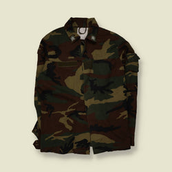 1992 | Italian Military | Thin Woodland Camo Field Jacket | Green & Brown - M