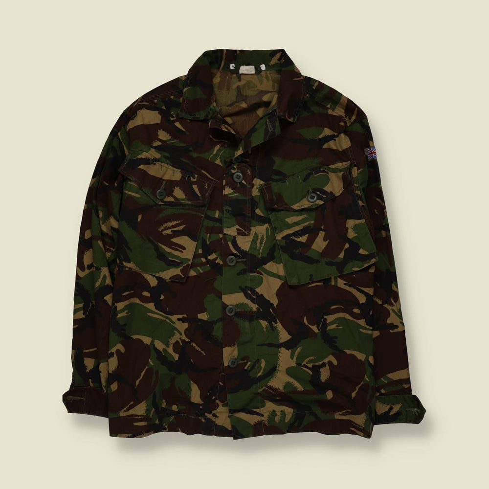 1990s | British Military | Thin DPM Jungle Camo Jacket | Green & Brown - S
