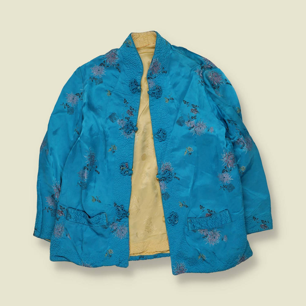 1980s | Reversible Silk Kimono Jacket | Blue - 12