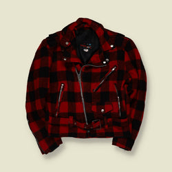 1970s-80s | Tripp NYC | Lumberjack Biker Jacket | Red & Black - 10
