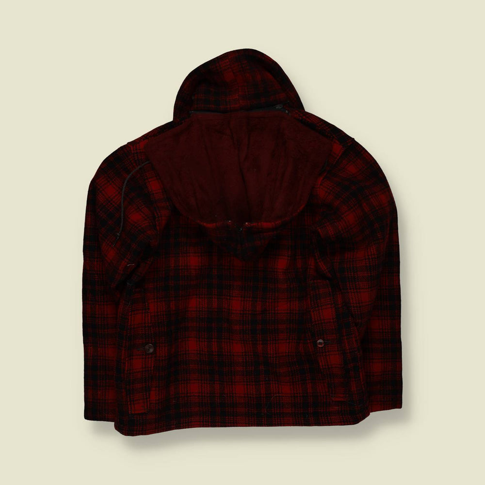 1970s | Woolrich | Hooded Mackinaw Jacket | Red & Black - 10
