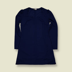 1970s | Empire Line Mini Dress | Navy - 10
