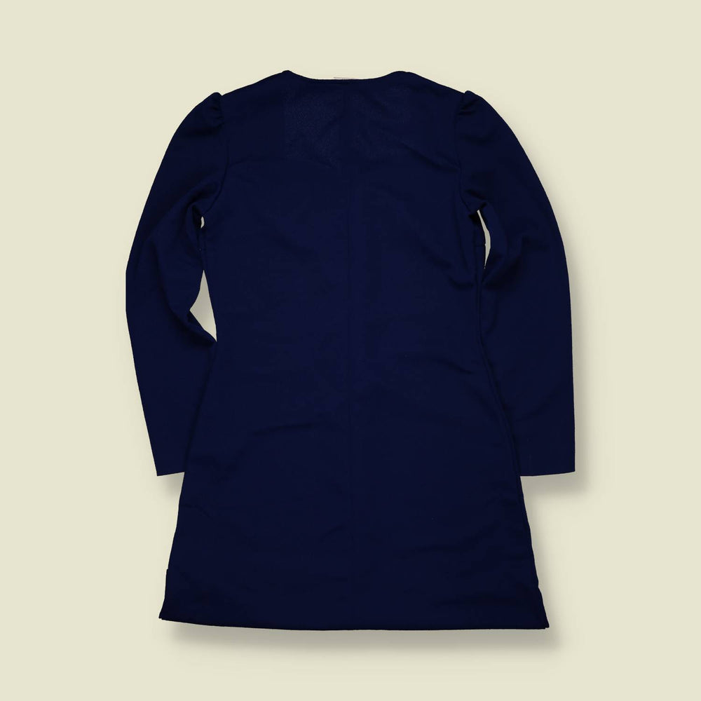 1970s | Empire Line Mini Dress | Navy - 10