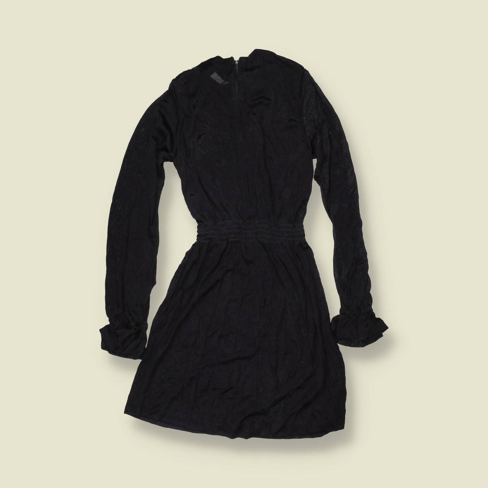 1970s | TGL | Deadstock Long Sleeve Mini Dress | Black - 2