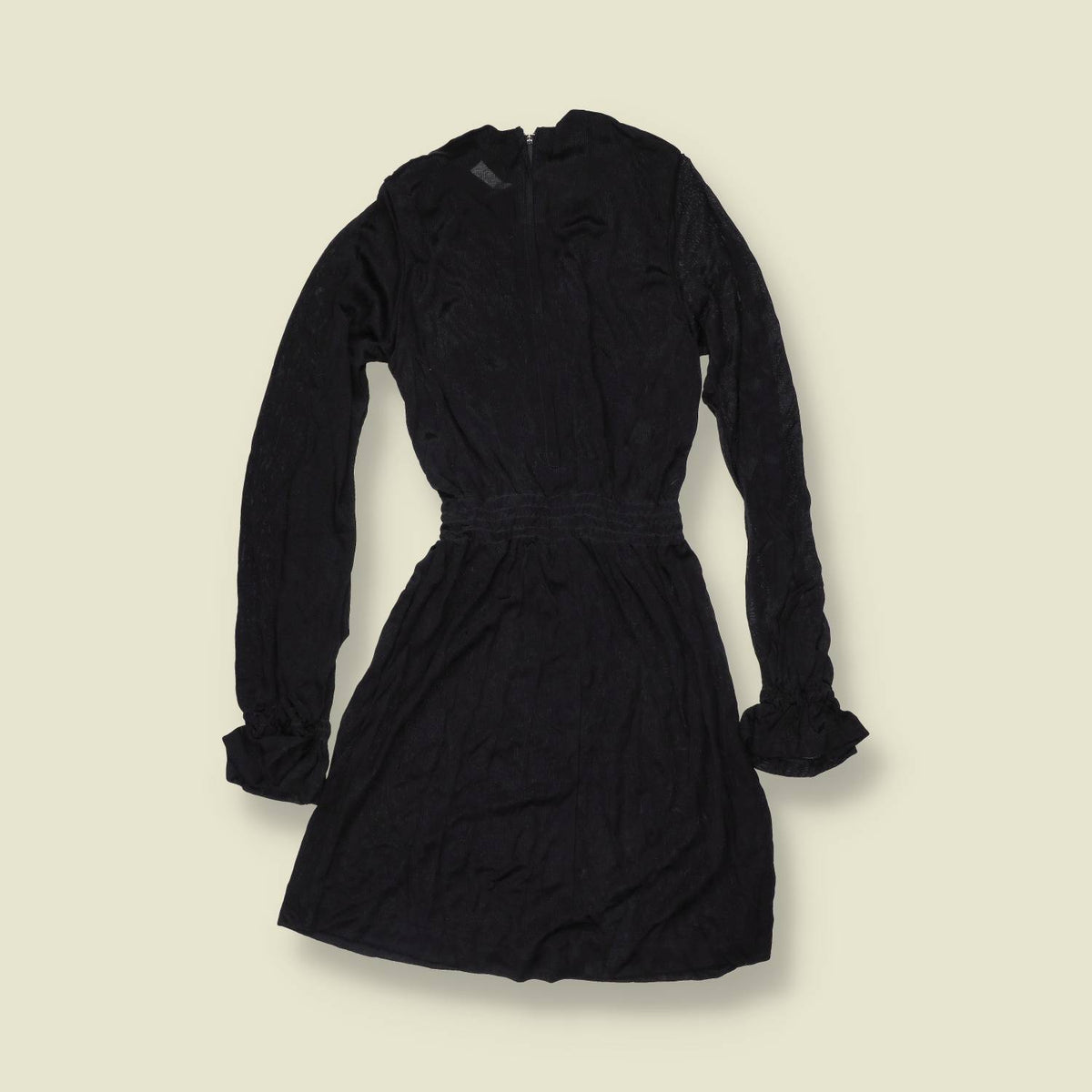 1970s | TGL | Deadstock Long Sleeve Mini Dress | Black - 2