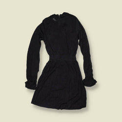 1970s | TGL | Deadstock Long Sleeve Mini Dress | Black - 2
