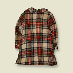 1960s | Tartan Mini Dress | Cream, Red & Green - 10