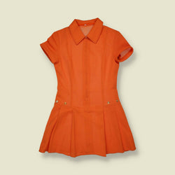 1970s | Drop Waist Mini Dress | Orange - 6