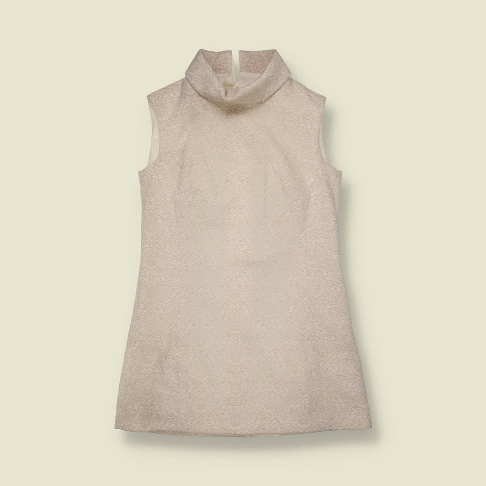 1960s | High Neck Party Dress | Cream - 8