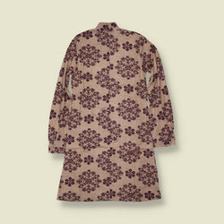 1970s | TGL | Deadstock Medallion Print Dress | Beige & Brown - 6