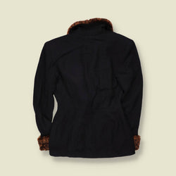 1980s | Rina Rossi | Leopard Print Collar Blazer | Black - 12