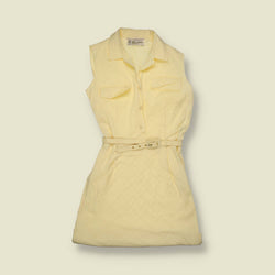 1960s | Lillywhites | Cotton Shirt Dress | Cream / Yellow  - 8