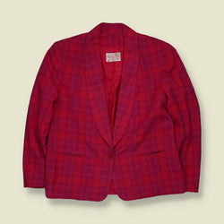 1980s | Pendleton | Virgin Wool Plaid Blazer | Red - 12
