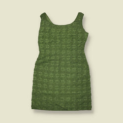 1990s | Crochet Mini Dress | Green - 8