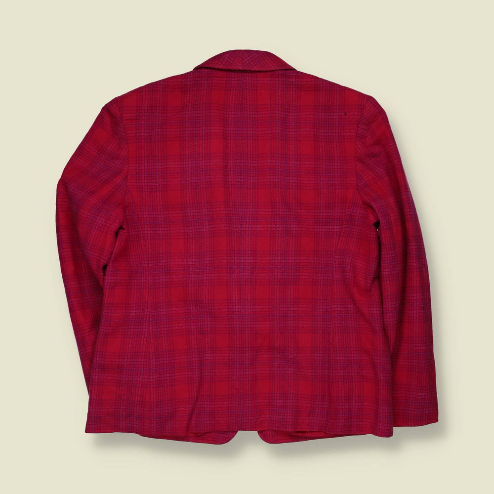 1980s | Pendleton | Virgin Wool Plaid Blazer | Red - 12