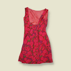1970s | Abstract Floral Mini Dress | Pink & Purple - 4