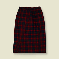 1980s | Pendleton | Wool Tartan Skirt | Red & Navy - w26