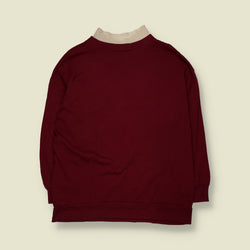 1980s | Burgundy Bird Watchin' Cat Graphic Sweatshirt - 20
