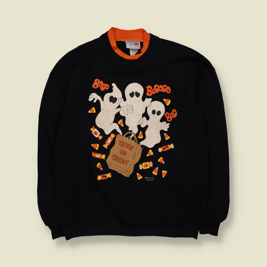 1990s | Morning Sun | Halloween Ghost Trick or Treat Sweatshirt - 20