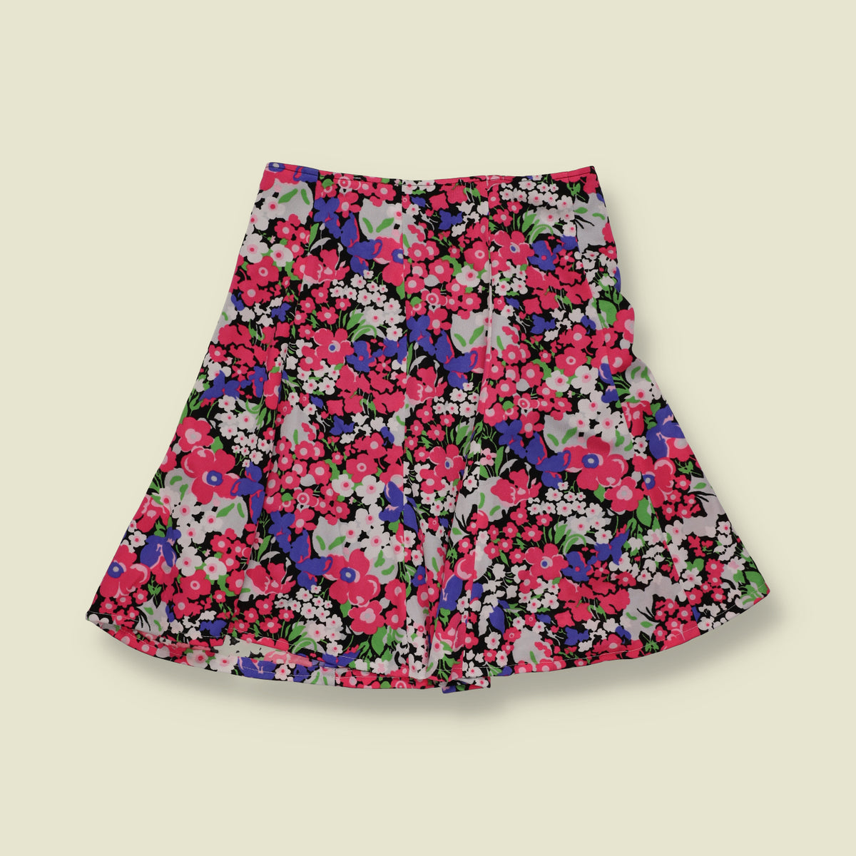1970s | Rubin | Pink & Purple Floral Print A-Line Skirt - W24