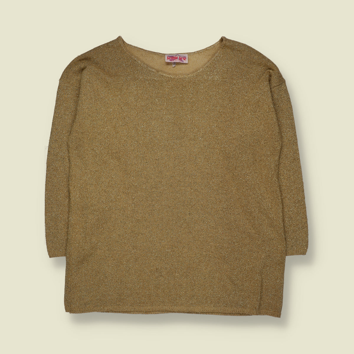 1980s | Jaynie Rose | Metallic Lurex Knit Jumper | Gold - 18