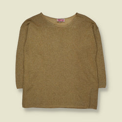 1980s | Jaynie Rose | Metallic Lurex Knit Jumper | Gold - 18