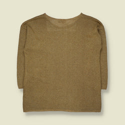 1980s | Jaynie Rose | Metallic Lurex Knit Jumper | Gold - 18