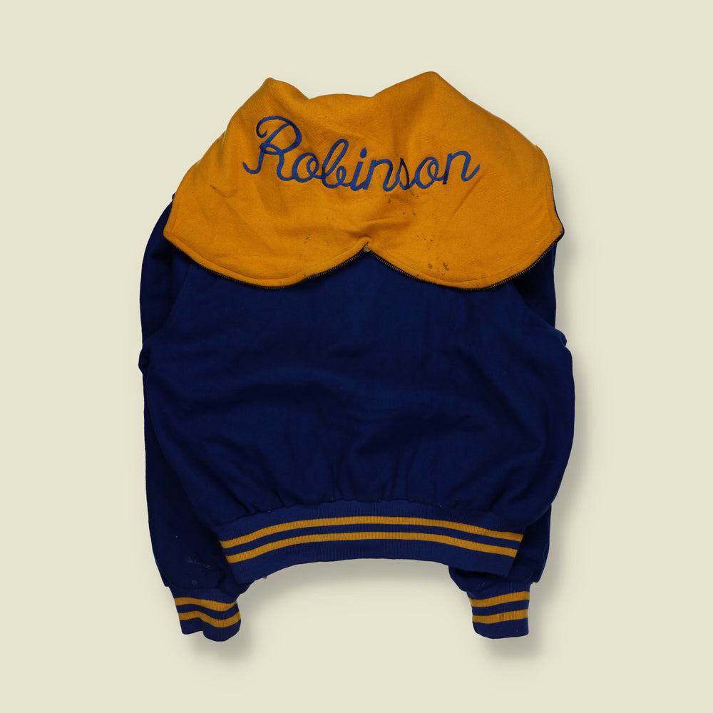 1990s | Wool Blend Letterman Varsity Jacket | Royal Blue & Gold - 20