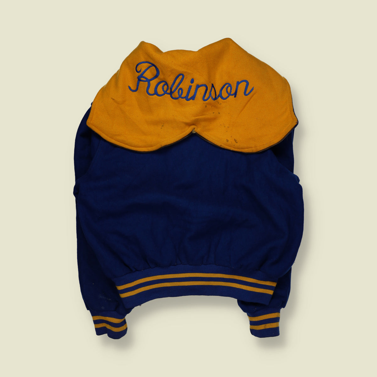 1990s | Wool Blend Letterman Varsity Jacket | Royal Blue & Gold - 20